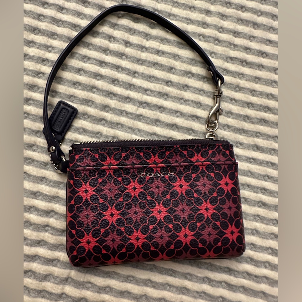 Coach Pink and Purple Geometric Wristlet